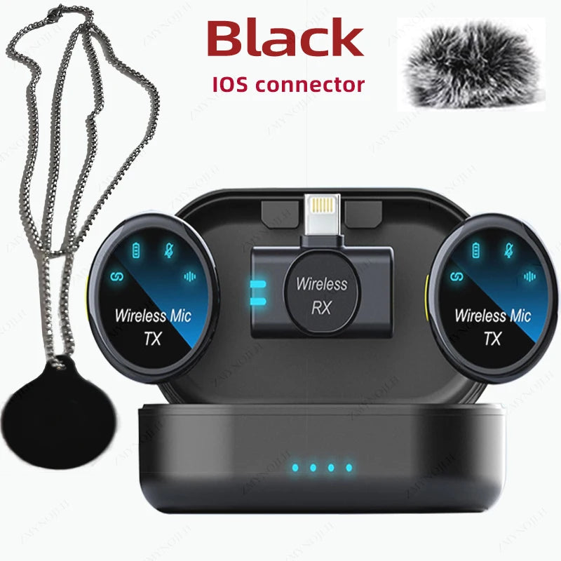 Micrófono Lavalier Inalámbrico Magnético con Cancelación de Ruido – iOS, Android, USB-C