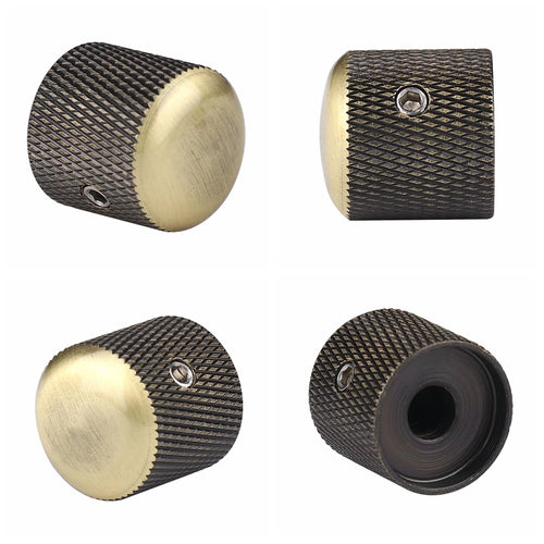 3pcs/4pcs Metal Dome Knobs Electric Bass Guitar Knobs Volume Tone Control Knobs with Wrench Bronze/BK/CR/GD/Black Nickel