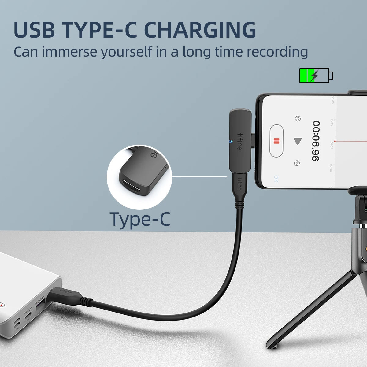 Micrófono Lavalier Inalámbrico FIFINE M6 – USB-C para Móvil, Tablet y Laptop