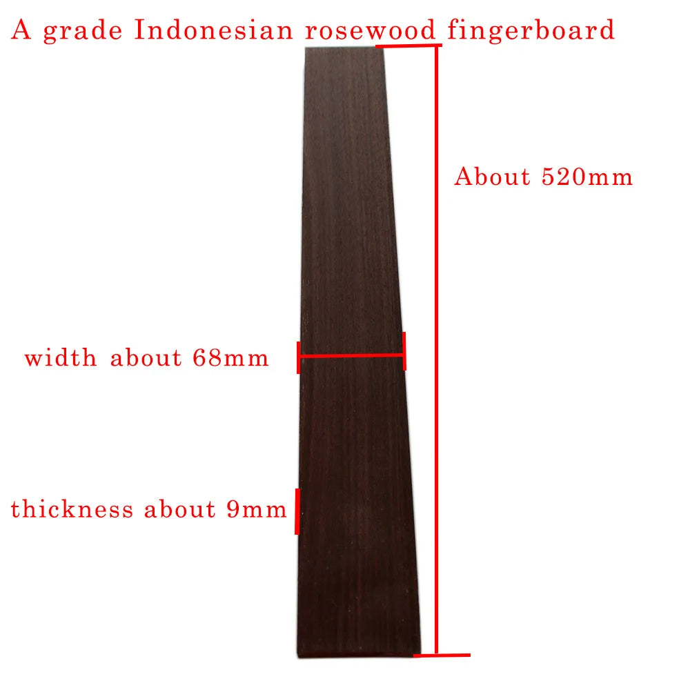 Diapásón de Sonokeling Indonesio para Guitarra – 520x70x10mm | Grados A y B | Luthería