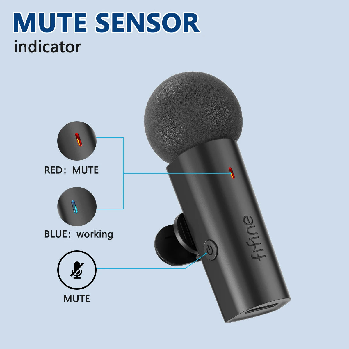 Micrófono Lavalier Inalámbrico FIFINE M6 – USB-C para Móvil, Tablet y Laptop