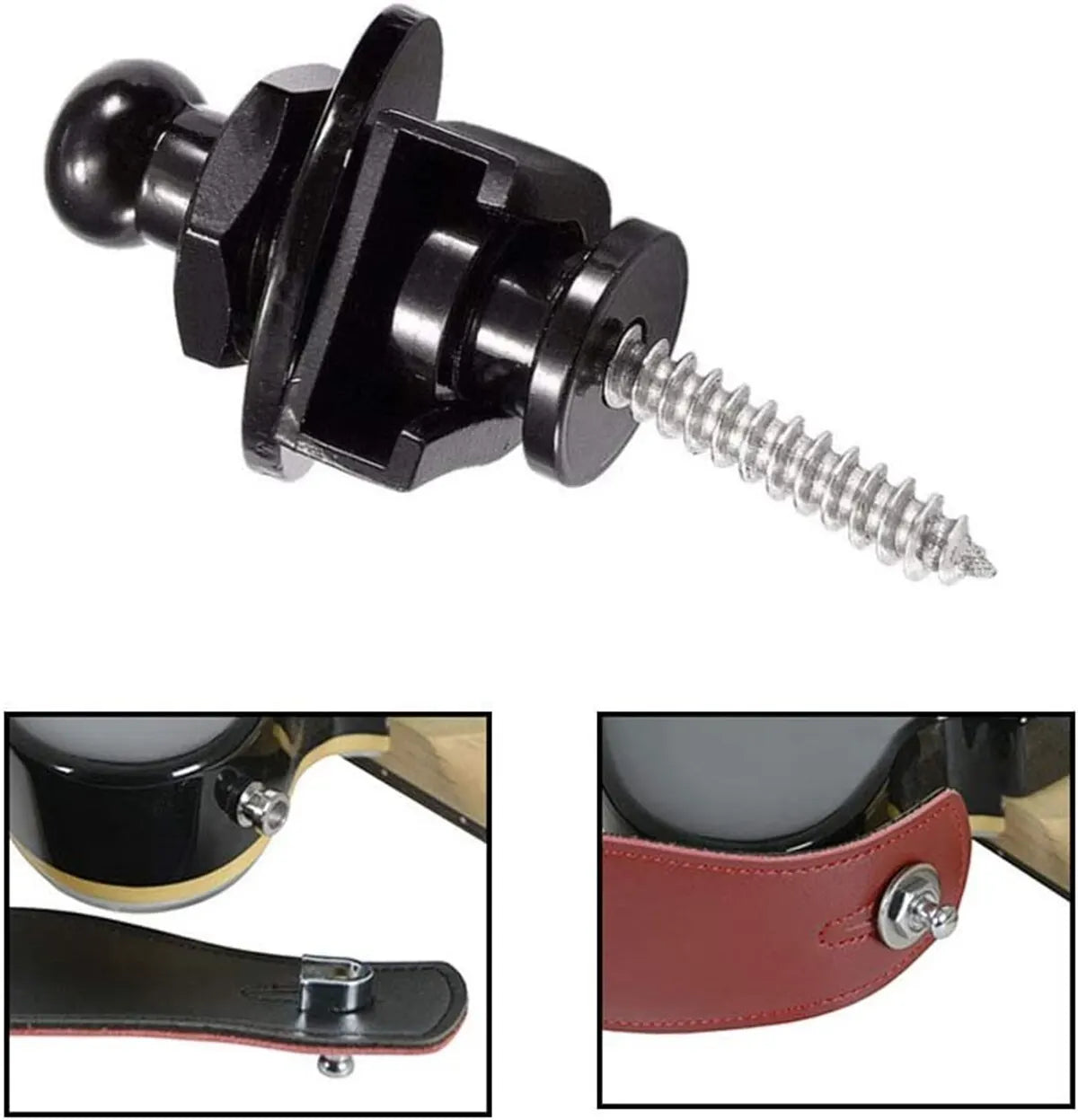 Pines de Correa Premium Metal – 1 o 2 Unidades | Strap Locks para Guitarra y Bajo | 3 Colores