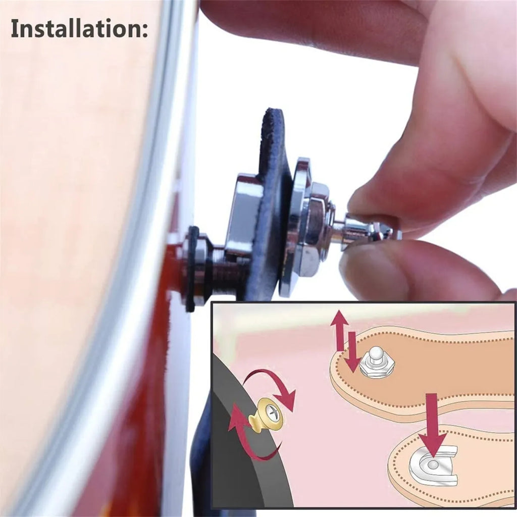 Pines de Correa Premium Metal – 1 o 2 Unidades | Strap Locks para Guitarra y Bajo | 3 Colores