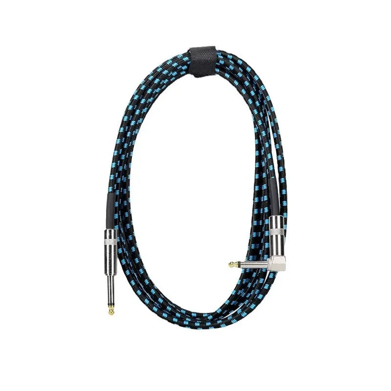 Cable de Guitarra Trenzado Jack 6.35mm 90° – Reducción de Ruido