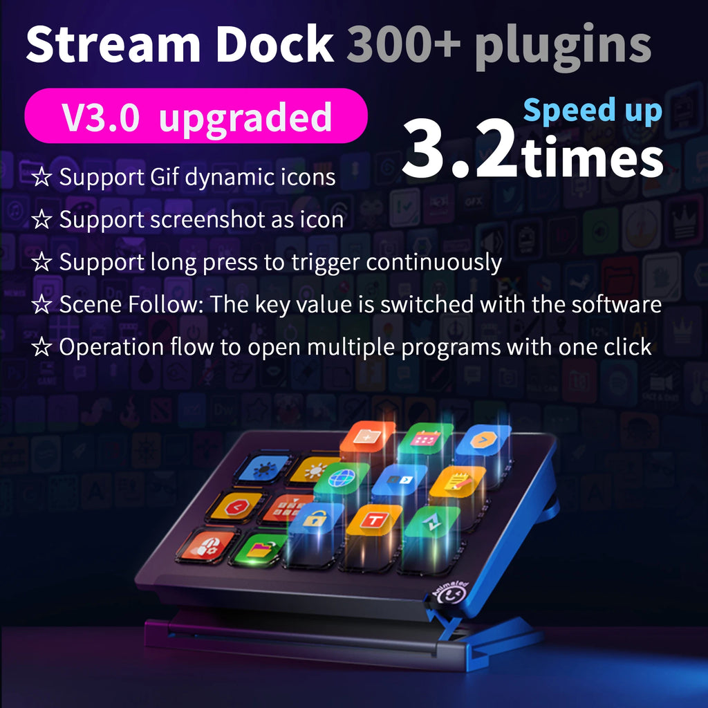 Stream Dock Mirabox HSV293 – 15 Botones LCD Personalizables, 300+ Plugins