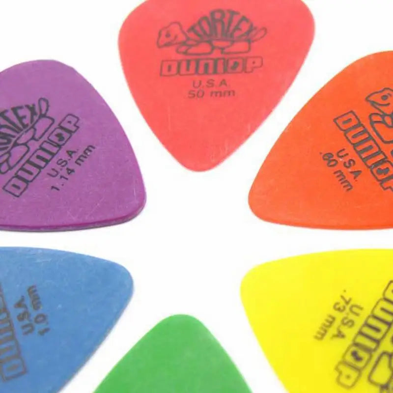 Púas de Guitarra Dunlop – Set 10 Unidades | 6 Grosores para Guitarra Eléctrica y Acústica