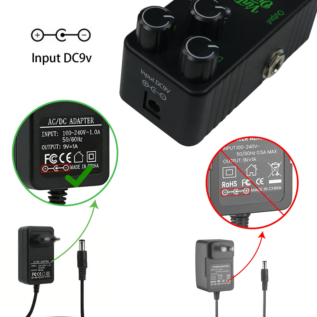 Mini pedal de efectos para guitarra - Modulación, distorsión, retardo, overdrive.