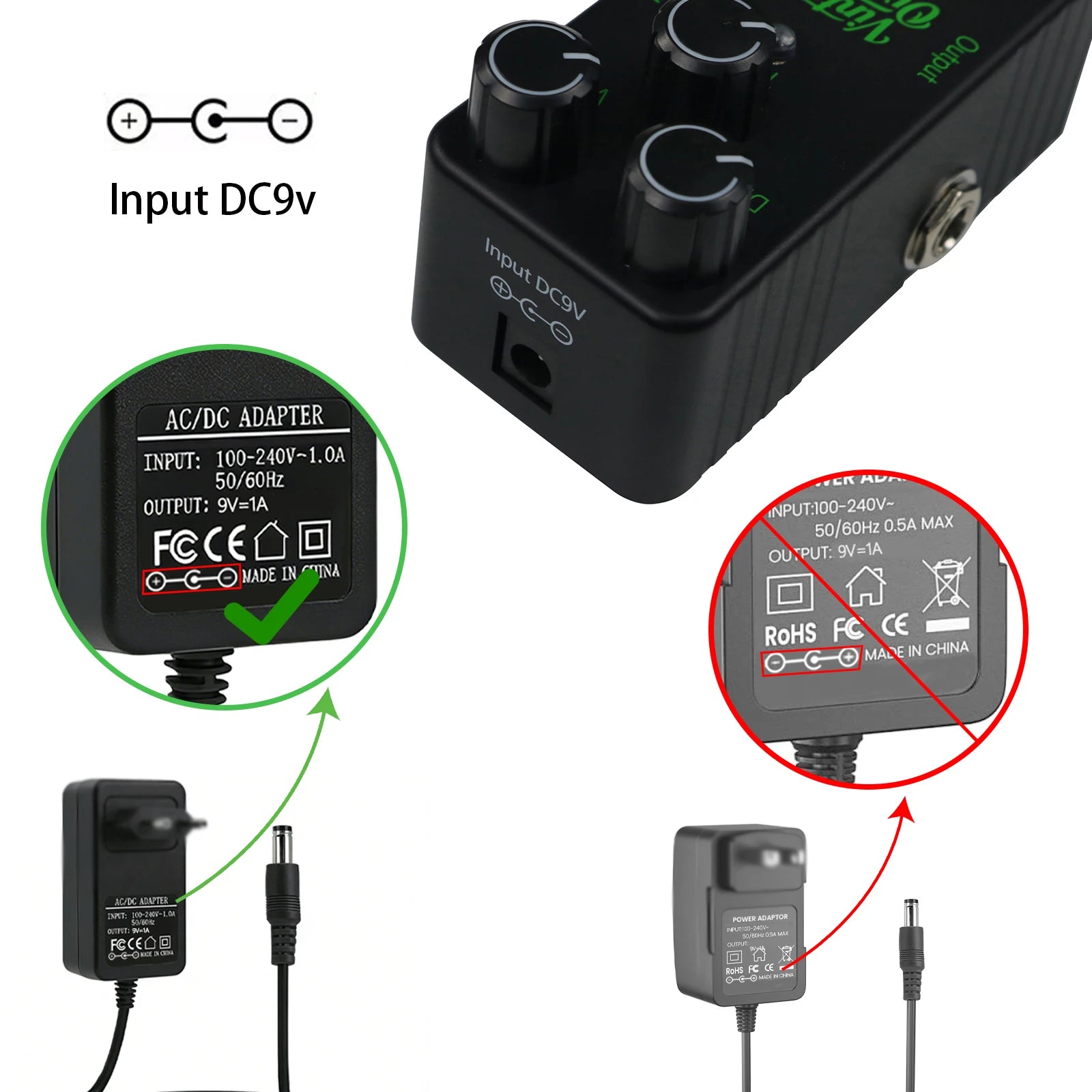 Mini pedal de efectos para guitarra - Modulación, distorsión, retardo, overdrive.