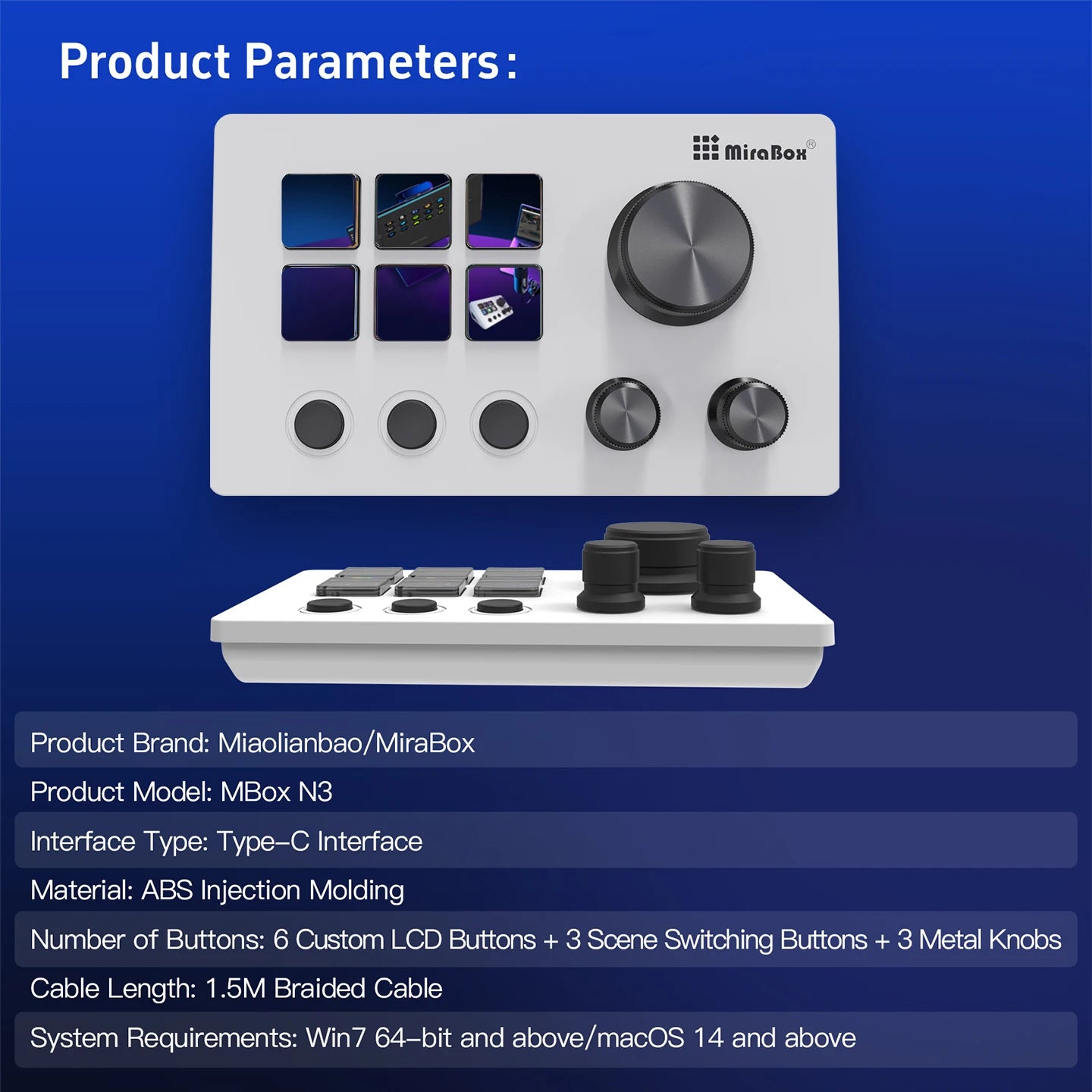 Stream Deck Mirabox N3 – Consola Creativa con Macropad Visual para Streaming y Gaming