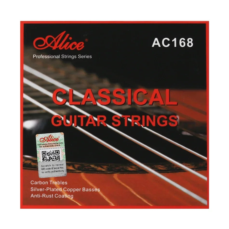 Cuerdas Guitarra Clásica Alice AC168 High-End – Carbono + Cobre Plateado | Recubrimiento Antioxidante
