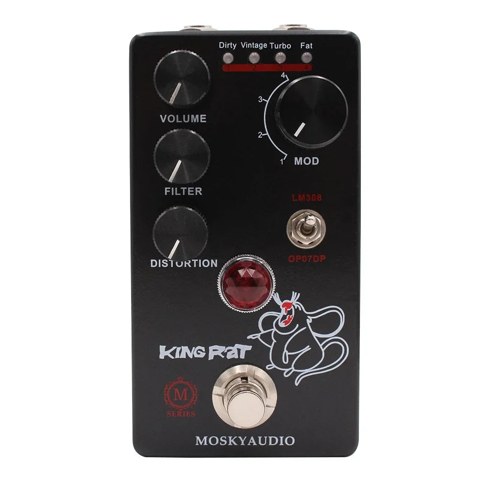 Pedal de Distorsión Mosky King RAT – Fuzz Multi-Modo para Guitarra y Bajo