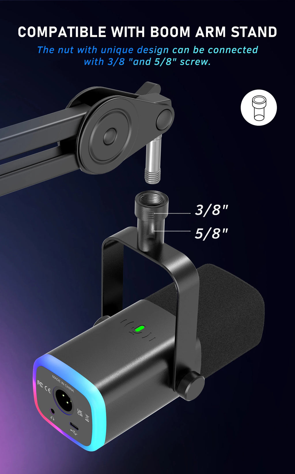 Micrófono Dinámico FIFINE AM8 – USB/XLR con Botón Mute Táctil para PC, PS5 y Mixer