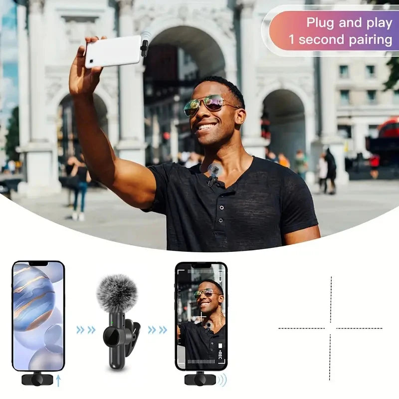 Micrófono Lavalier Inalámbrico Mini – iPhone y Android (1 o 2 micrófonos)