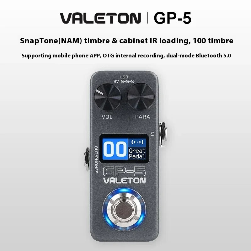 Procesador Multiefectos VALETON GP-5 – NAM & IR Loader para Guitarra Eléctrica