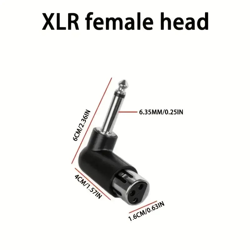 Adaptador XLR Macho a Jack 6.35mm Hembra – Balanceado para Micrófonos e Interfaces de Audio