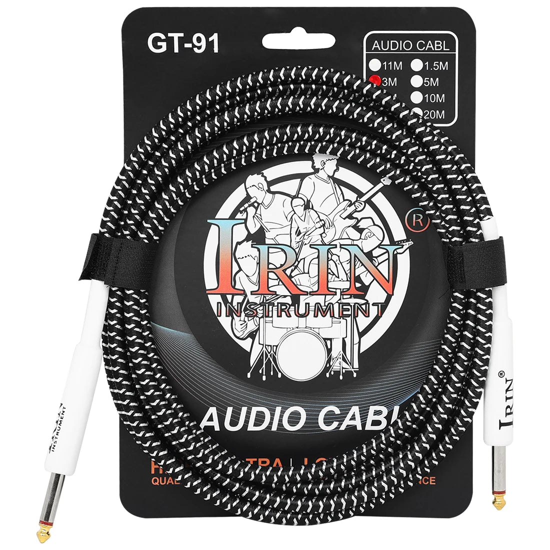 Cable de Guitarra IRIN Cobre Puro 6.35mm – 3/6/10M Anti-Ruido