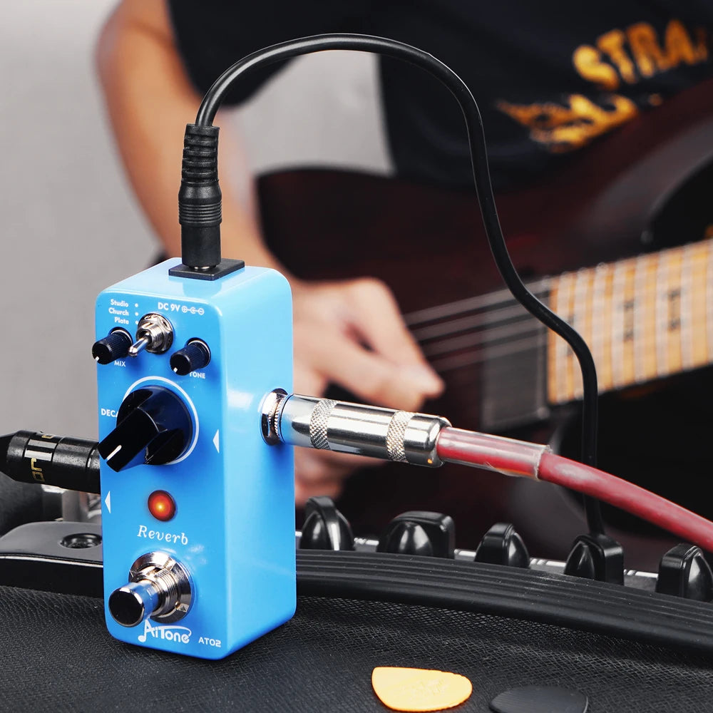 JOYO AITONE Series AT-02 Reverb Pedal Clear and Classic 3 Modes Reverb Effects for Electric Guitar Solo Practice