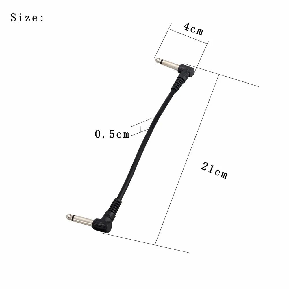 Cable para pedales stompbox - TS 1/4" ángulo recto, bajo ruido