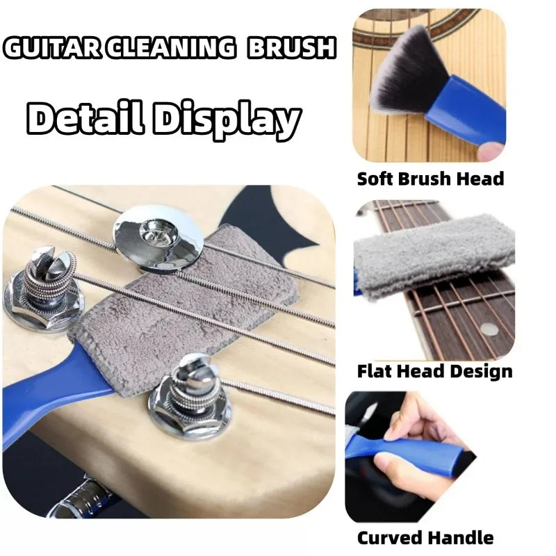 Cepillo de Limpieza Doble Cabeza para Guitarra – Cuerdas y Diapásón | Tela y Cerdas