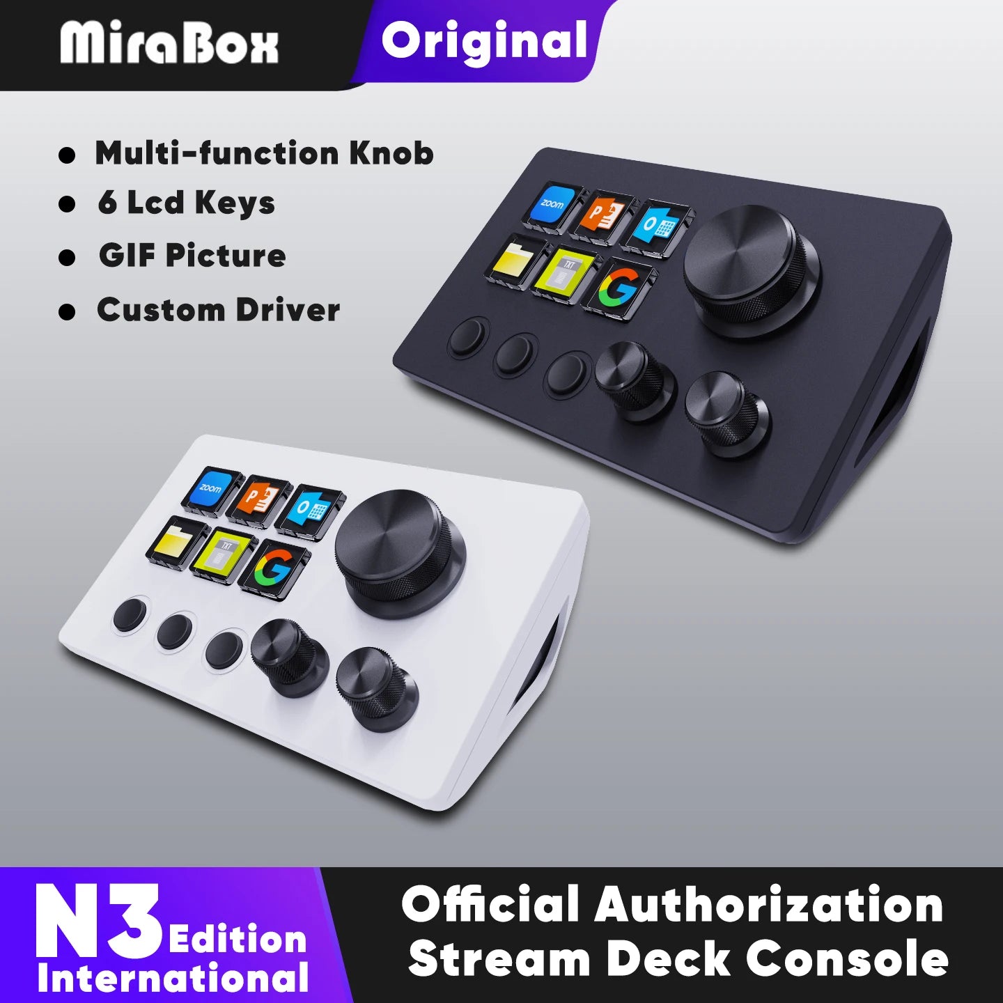 Stream Deck Mirabox N3 – Consola Creativa con Macropad Visual para Streaming y Gaming