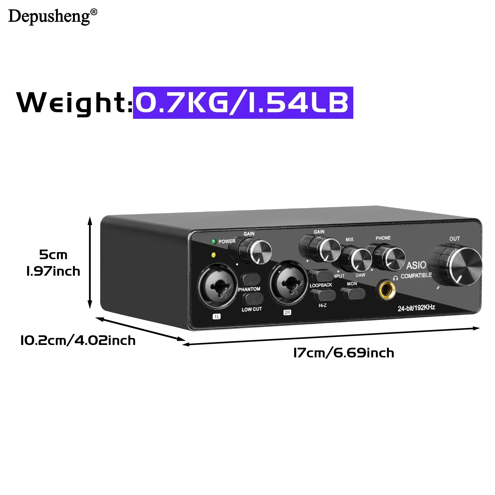 MQ44 ASIO Audio Professional Sound Card 4 Channel 4in 4out USB Audio Interface for Live Recording