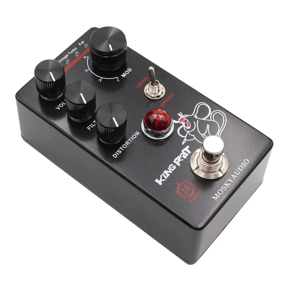 Pedal de Distorsión Mosky King RAT – Fuzz Multi-Modo para Guitarra y Bajo