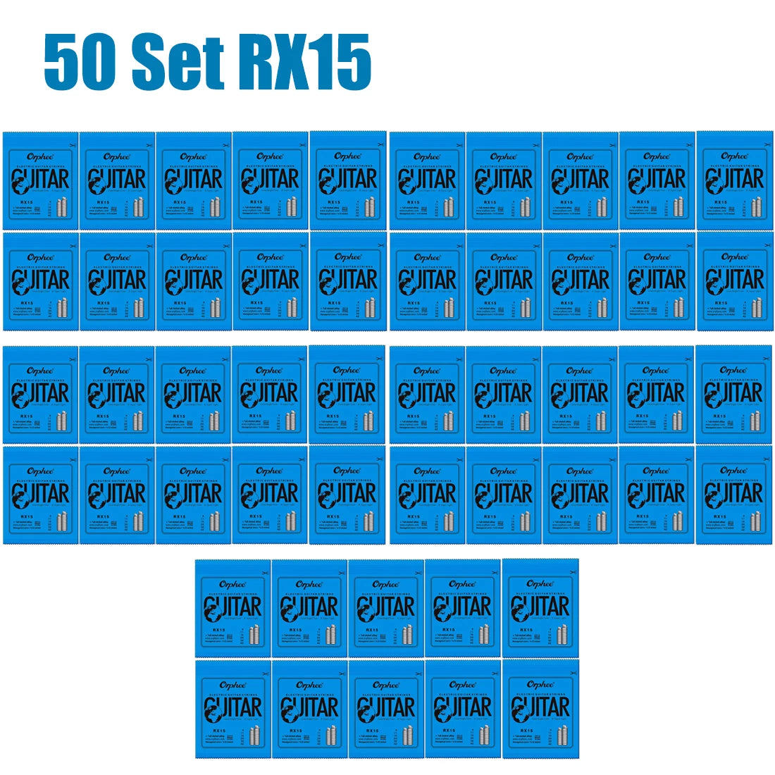 Cuerdas Guitarra Eléctrica Orphee RX Series – Acero Hexagonal | Pack 10 o 50 Sets