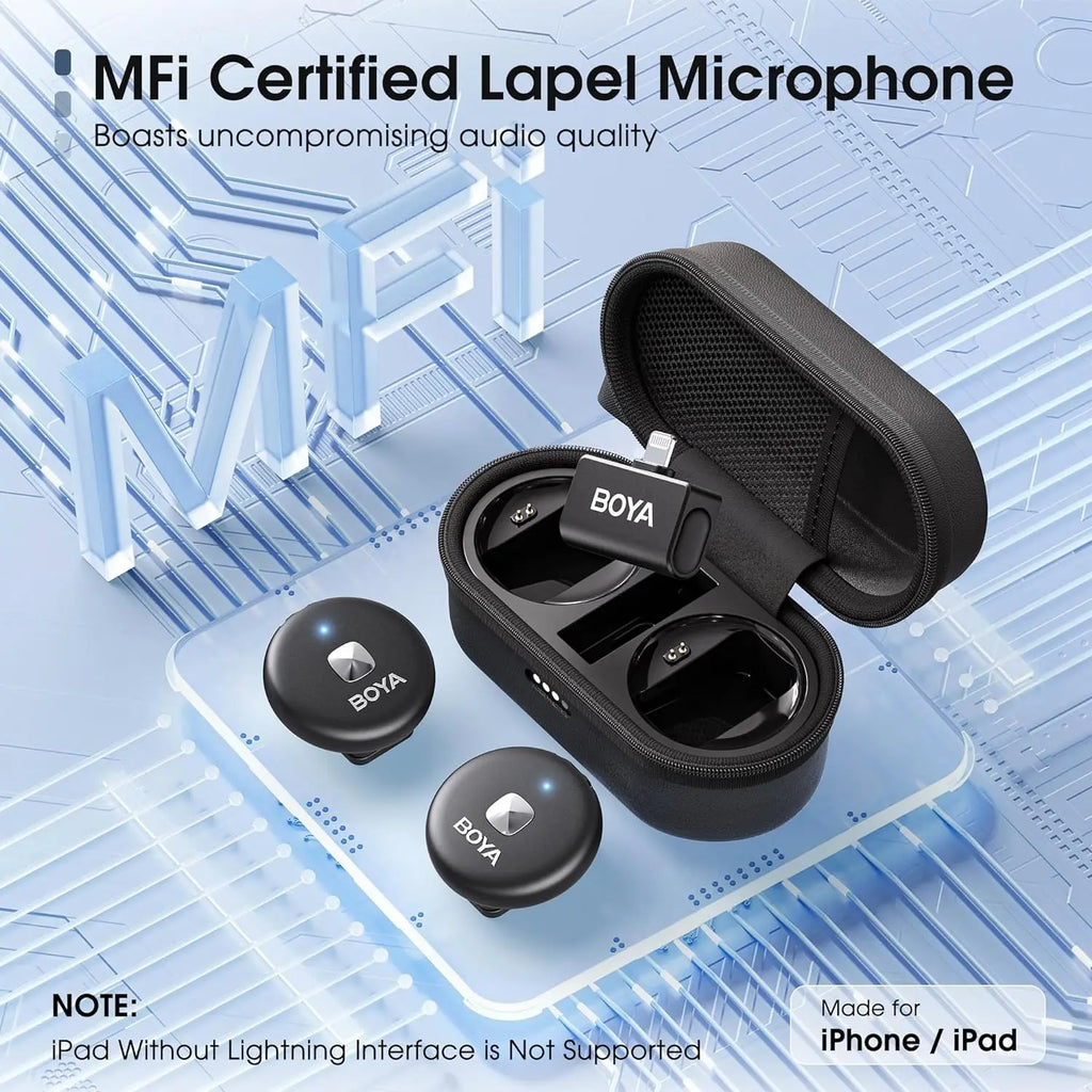 Micrófono Lavalier Inalámbrico BOYA Omic – iPhone, Android, USB-C