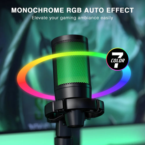 Micrófono USB, Condensador con tripode FIFINE RGB
 PC, Streaming-A2, etc. by Ampligame.