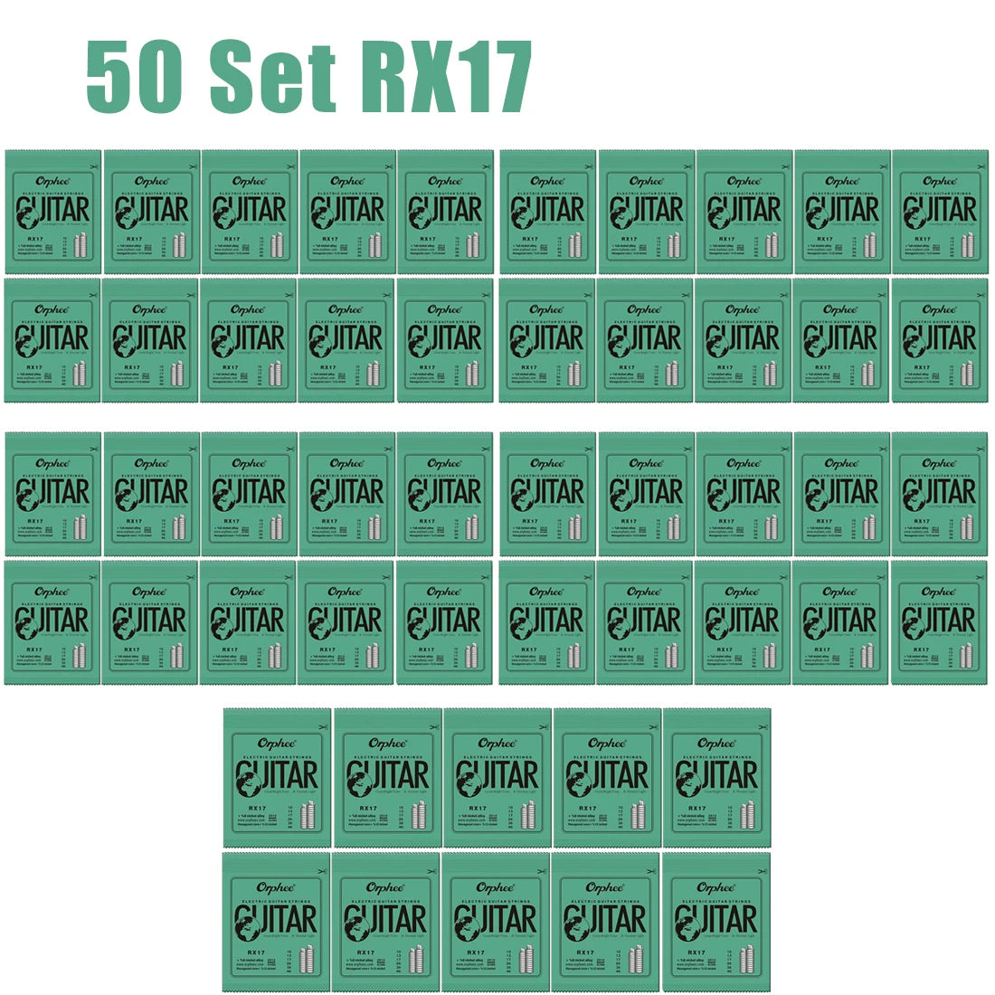 Cuerdas Guitarra Eléctrica Orphee RX Series – Acero Hexagonal | Pack 10 o 50 Sets