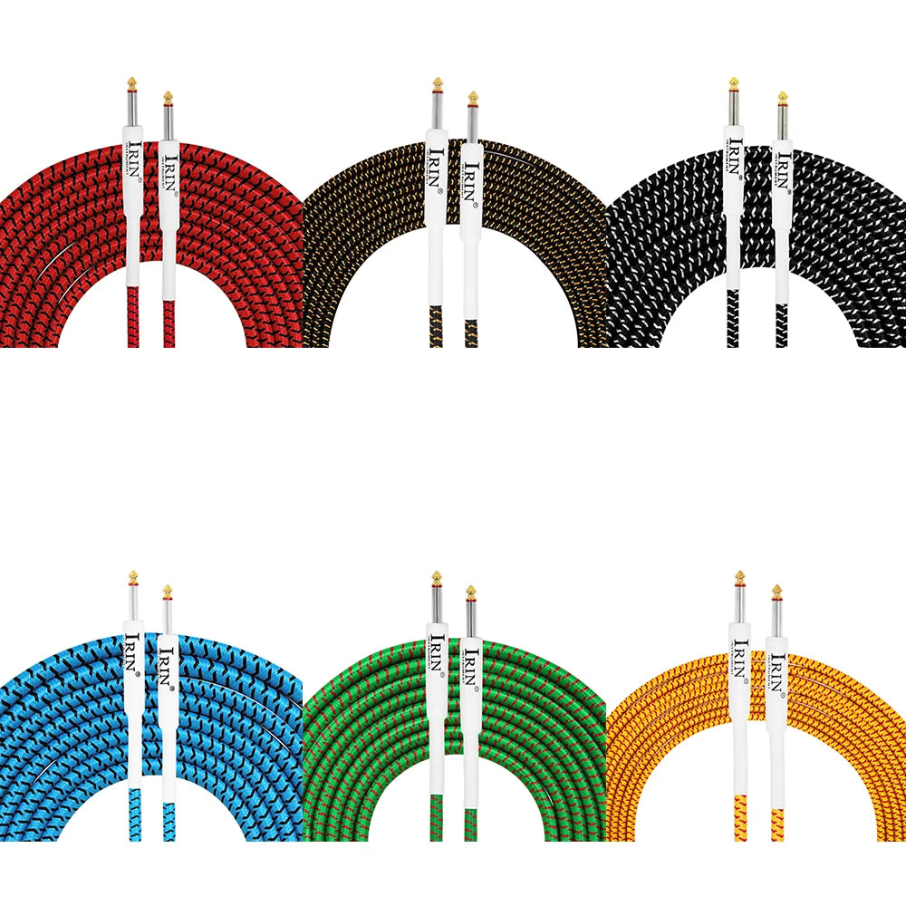 Cable de Guitarra IRIN Cobre Puro 6.35mm – 3/6/10M Anti-Ruido