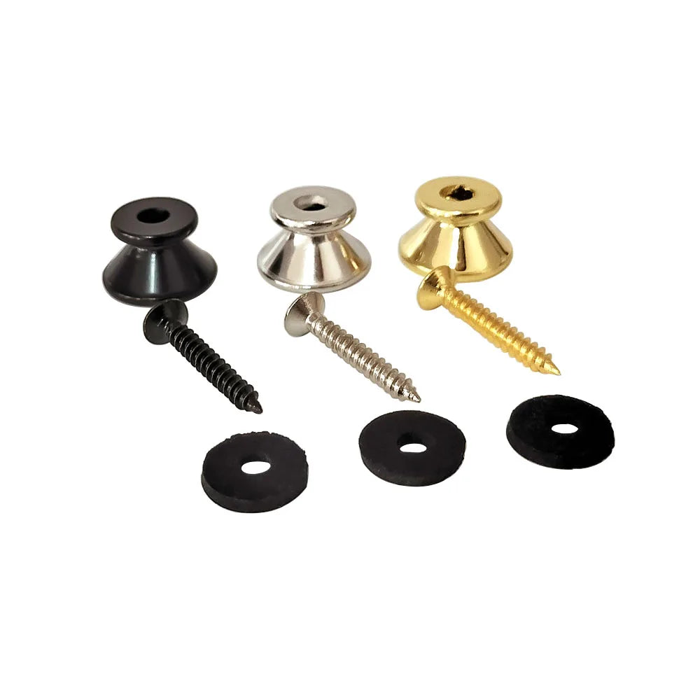 Botones de Correa Metal – 2 Unidades | Para Guitarra Eléctrica, Bajo y Ukulele | Multicolor