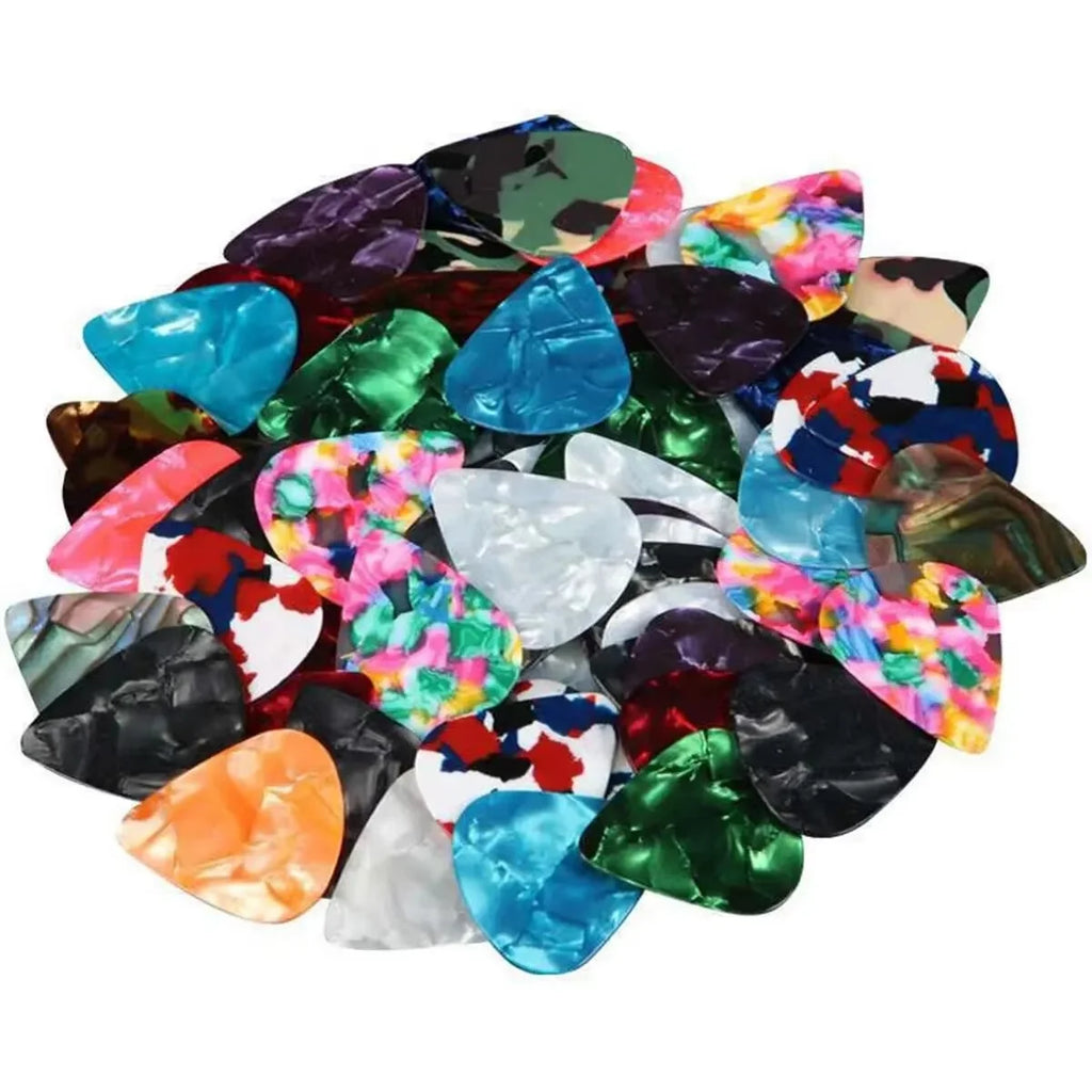 Púas de Guitarra Miwayer – Pack 100 Unidades | Celuloide Premium | 0.46 / 0.71 / 0.96mm | Multicolor