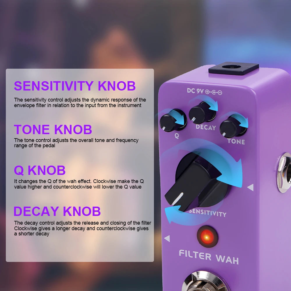 Pedal Autowah JOYO AT-08 – Filtro Dinámico Analógico para Guitarra y Bajo