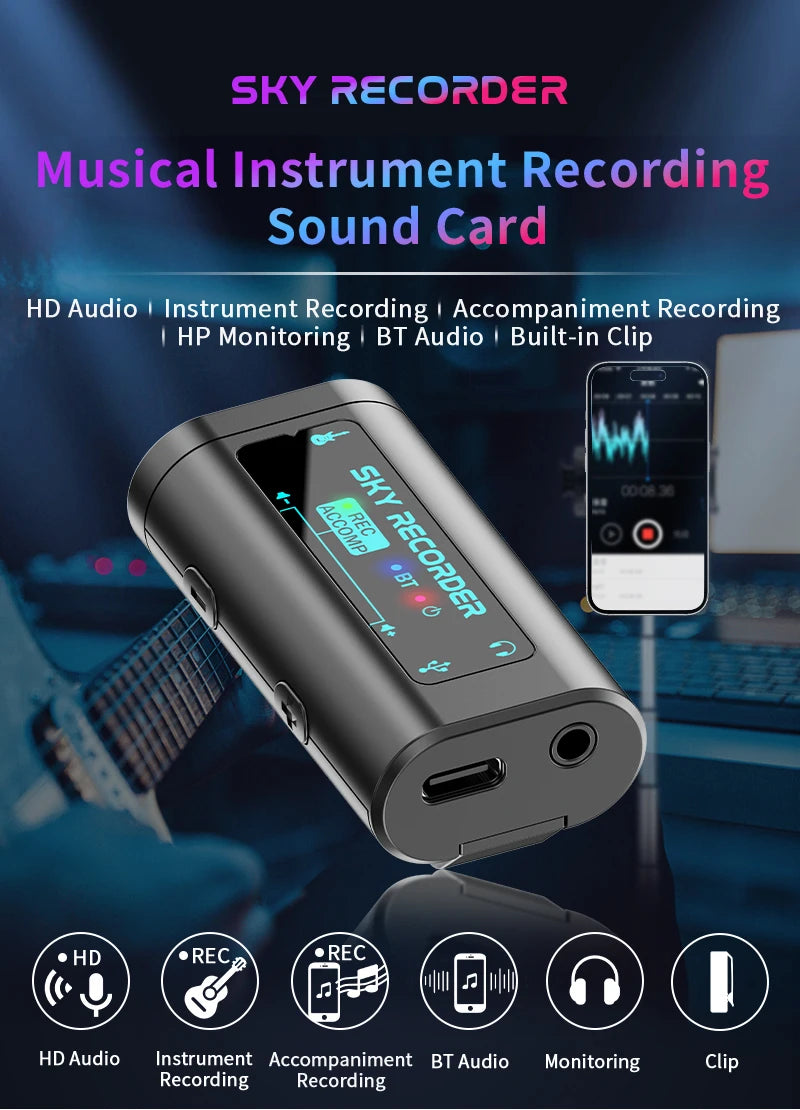 Interfaz de audio Portable HD- USB-C Multi-Systema, Grabación y Streaming