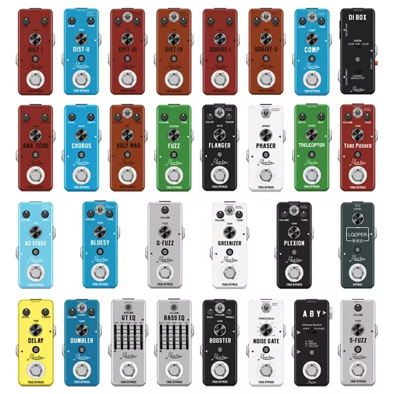 Pedales de Efectos Rowin — Fuzz, Chorus, Delay, Phaser, Distortion y más