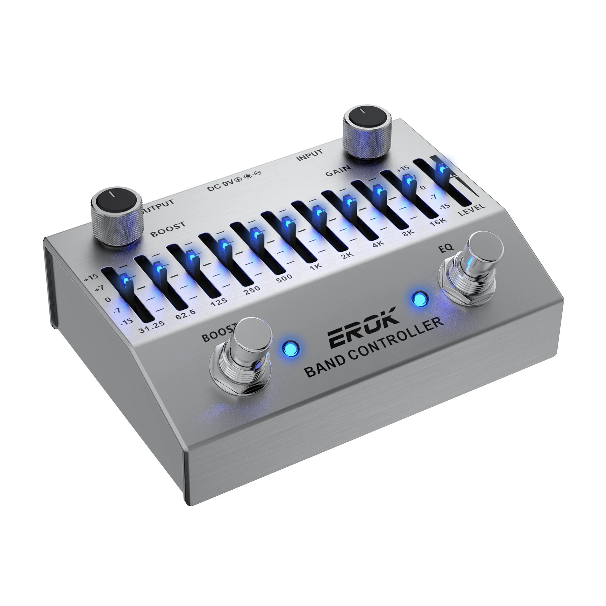 Pedal Ecualizador 10 Bandas EROK EQB-10 ±15dB – Guitarra y Bajo, True Bypass