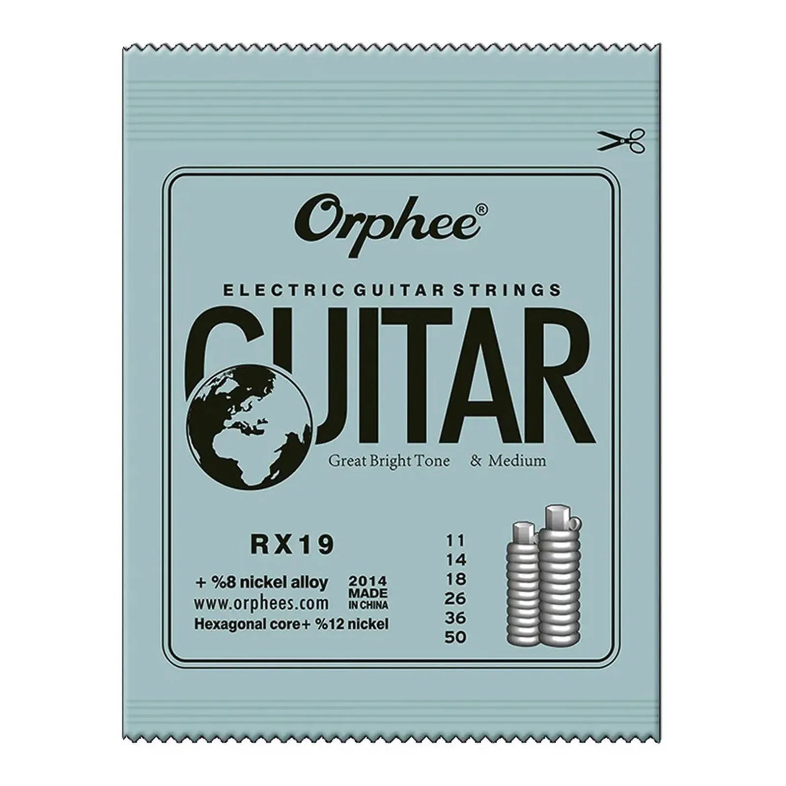 Cuerdas Guitarra Eléctrica Orphee RX Series – Acero Hexagonal | 1, 5 o 10 Sets