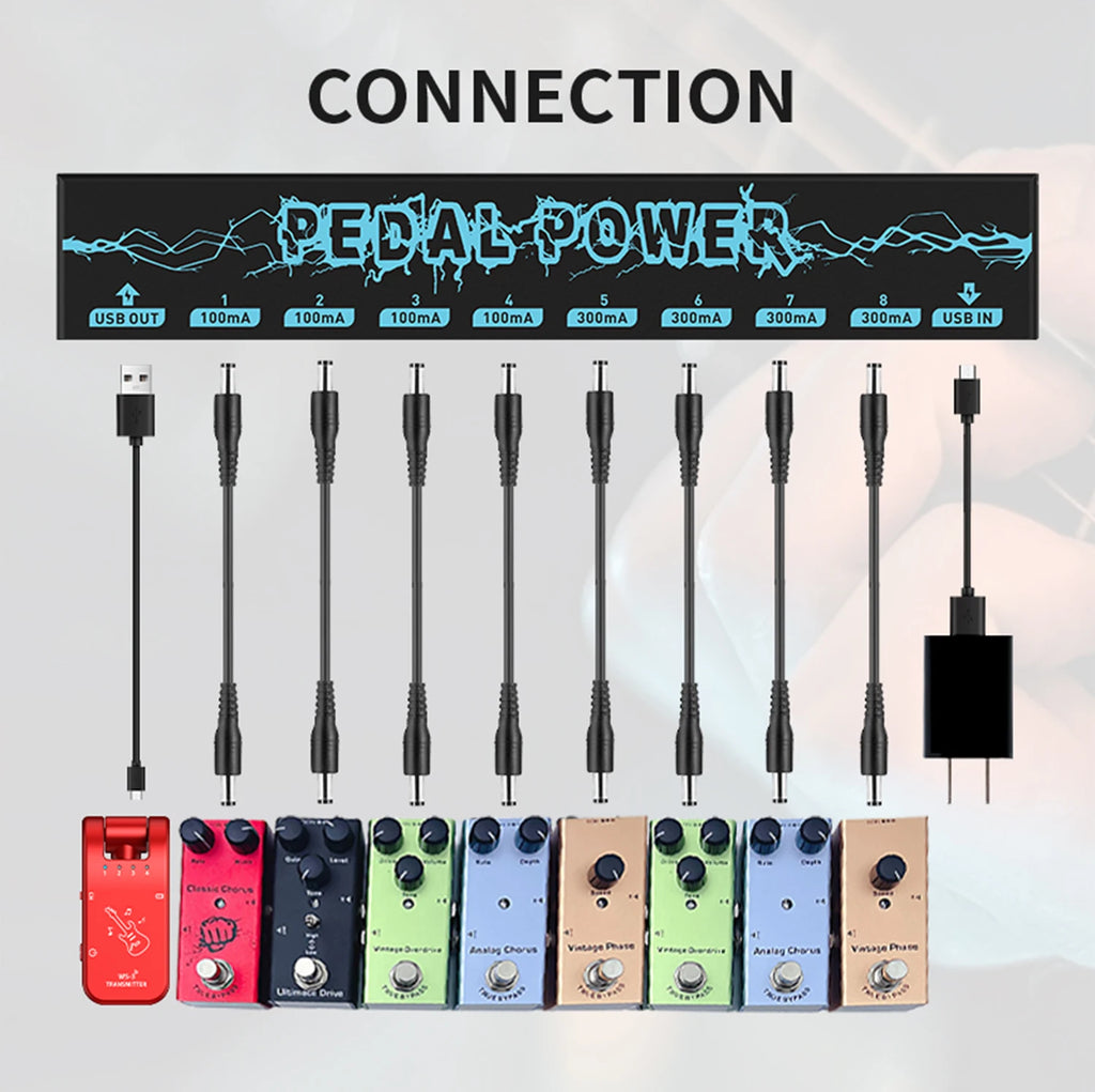 Fuente de Poder para pedales Stompbox 9V de alimentación