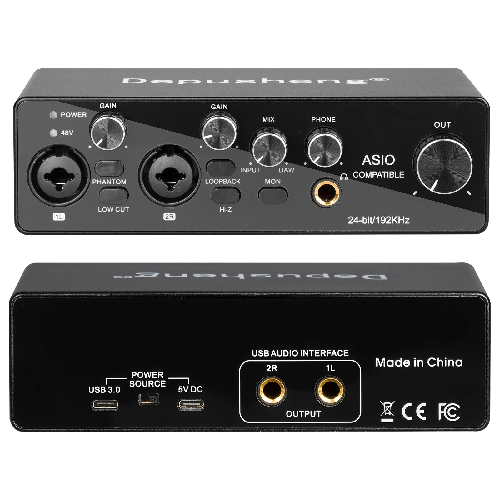Interfaz de Audio USB MQ44 ASIO — 4 Canales 4in/4out para Grabación Profesional