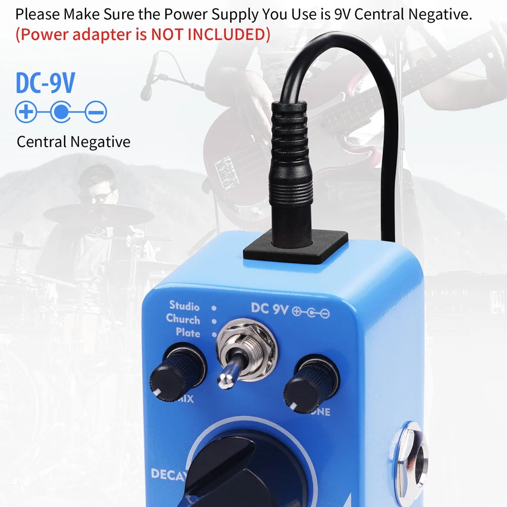 Pedal de Reverb JOYO AT-02 – 3 Modos Digitales para Guitarra Eléctrica