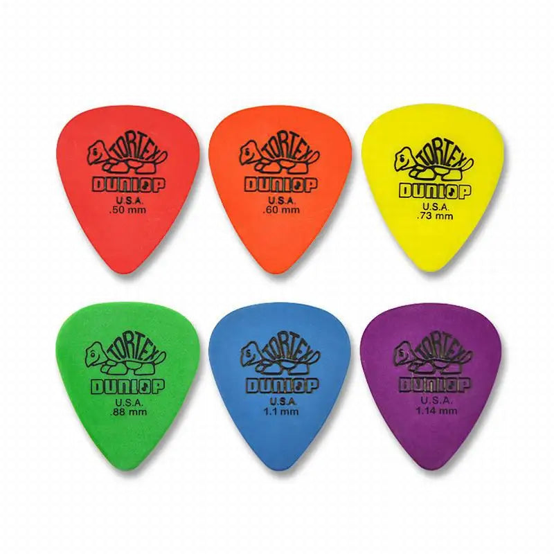 Púas de Guitarra Dunlop – Set 10 Unidades | 6 Grosores para Guitarra Eléctrica y Acústica
