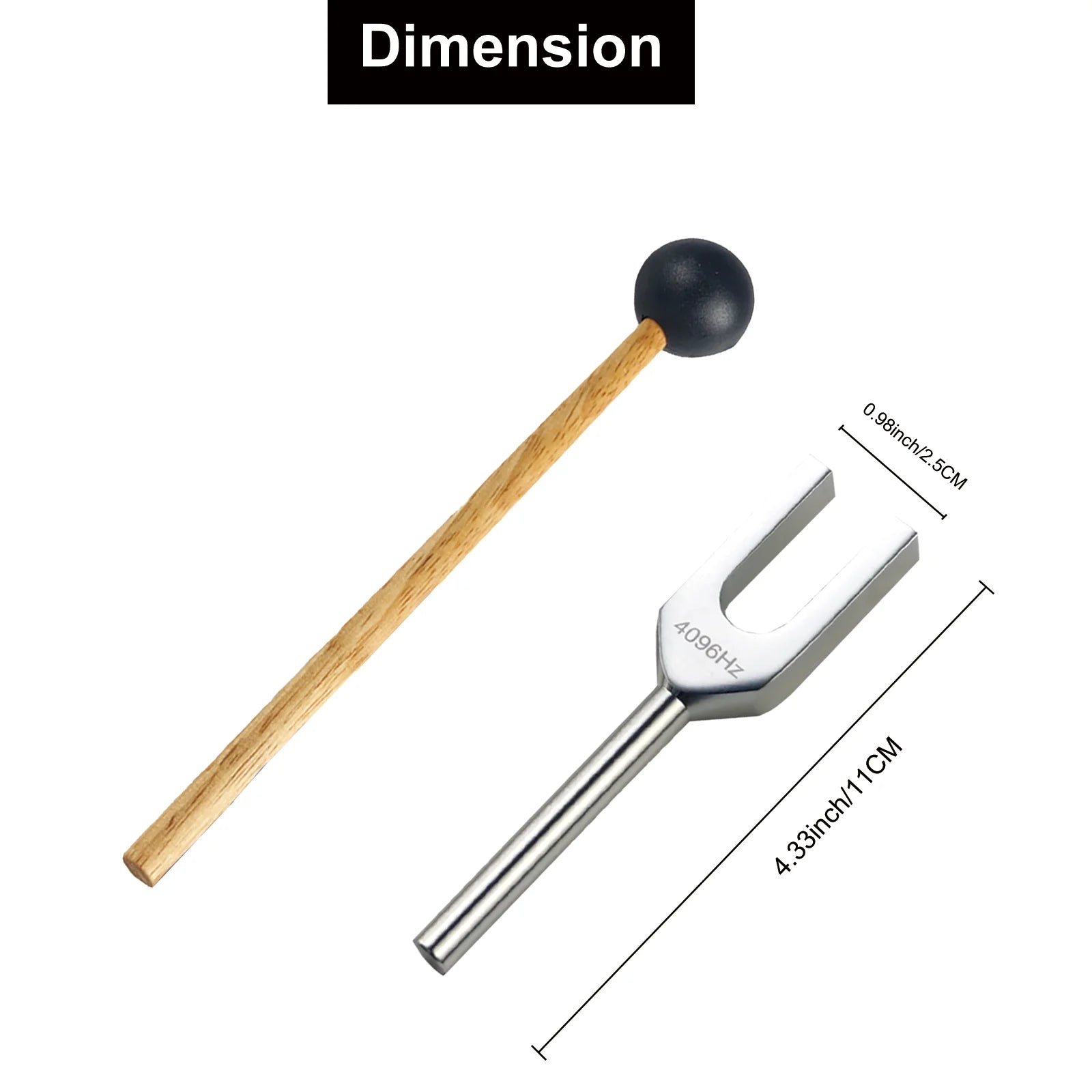 Diapásón de Afinación 4096Hz Miwayer – Aleación de Aluminio | Con Martillo y Bolsa