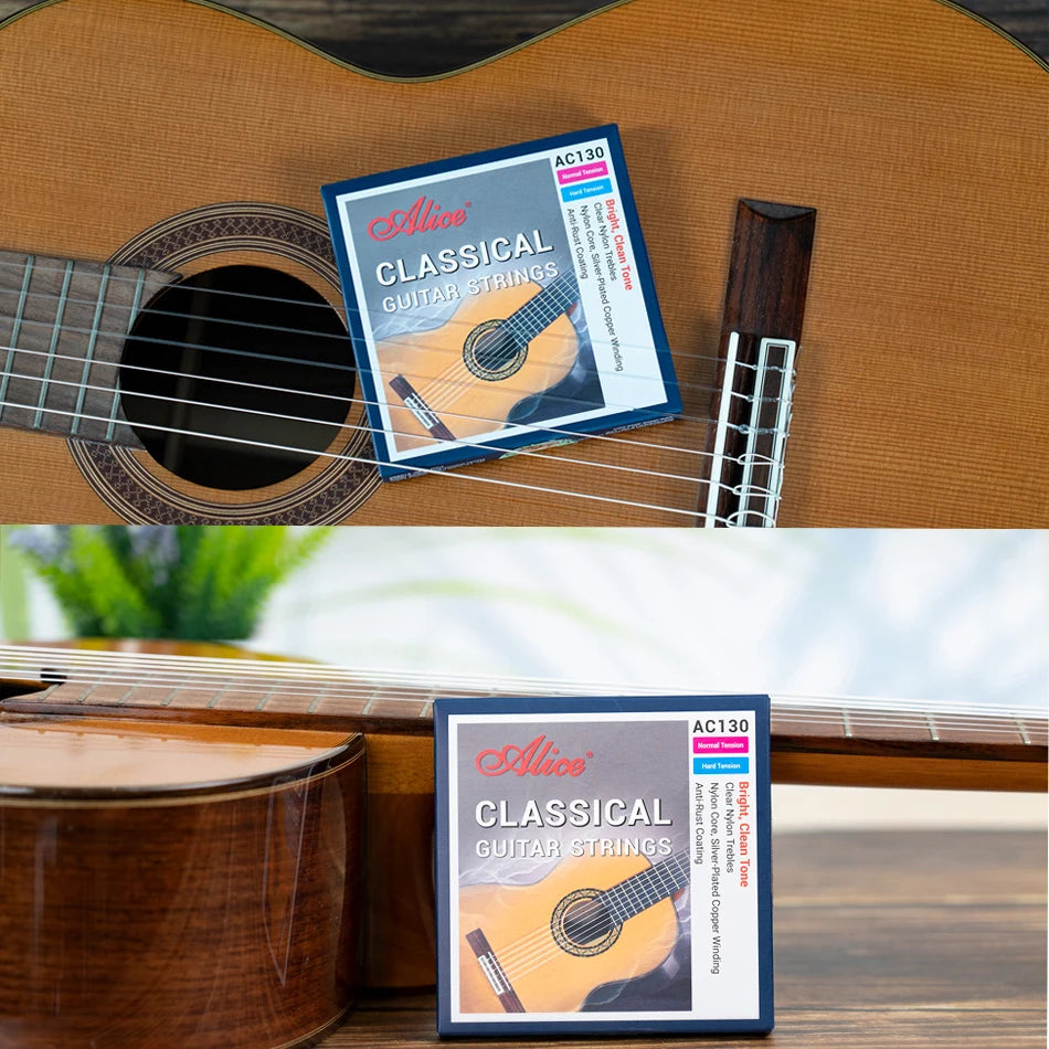 Cuerdas Guitarra Clásica Alice AC130 – Nylon + Cobre Plateado | Tensión Normal y Alta