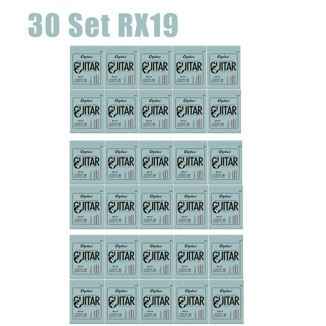 Cuerdas Guitarra Eléctrica Orphee RX Series – Acero Hexagonal | Pack 10 o 50 Sets