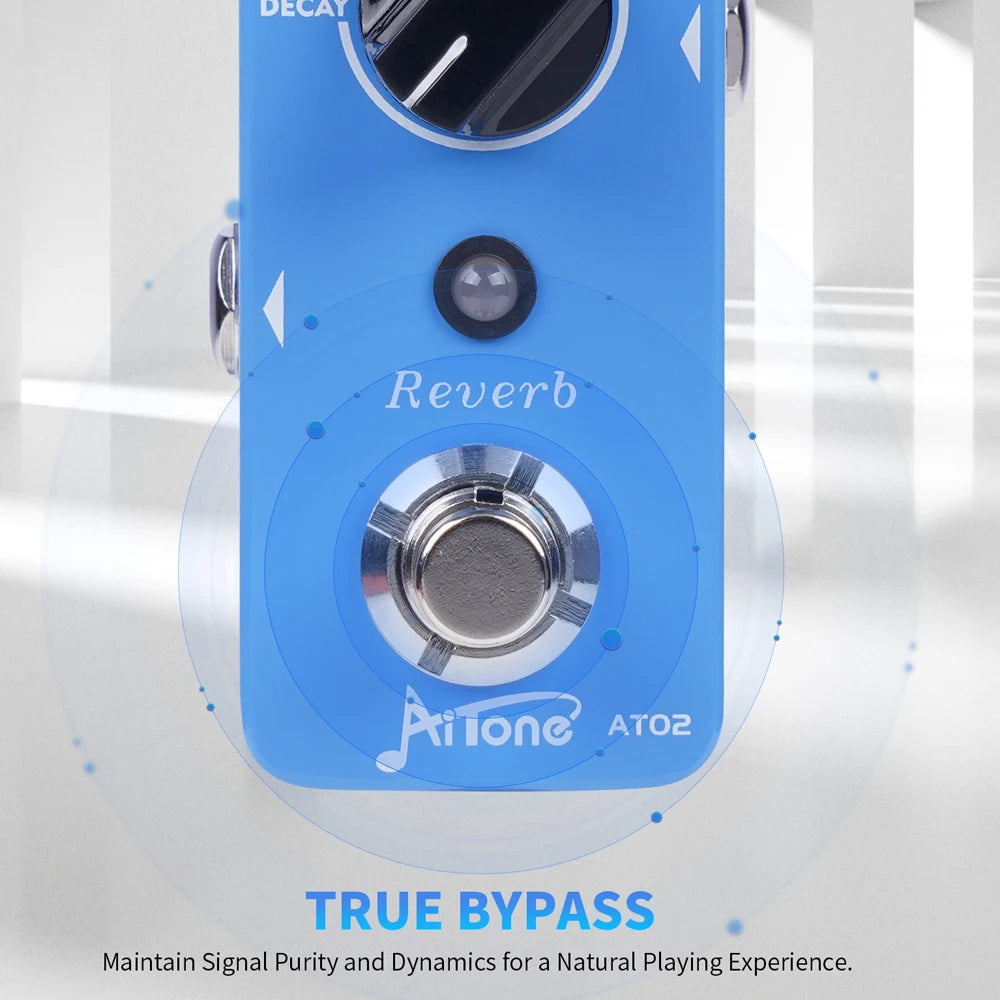 Pedal de Reverb JOYO AT-02 – 3 Modos Digitales para Guitarra Eléctrica