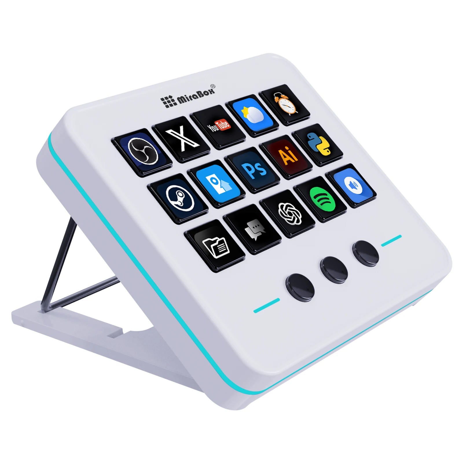 Controlador Macro LCD Mirabox M18 – 15 Teclas para OBS, Streaming, Edición y Gaming