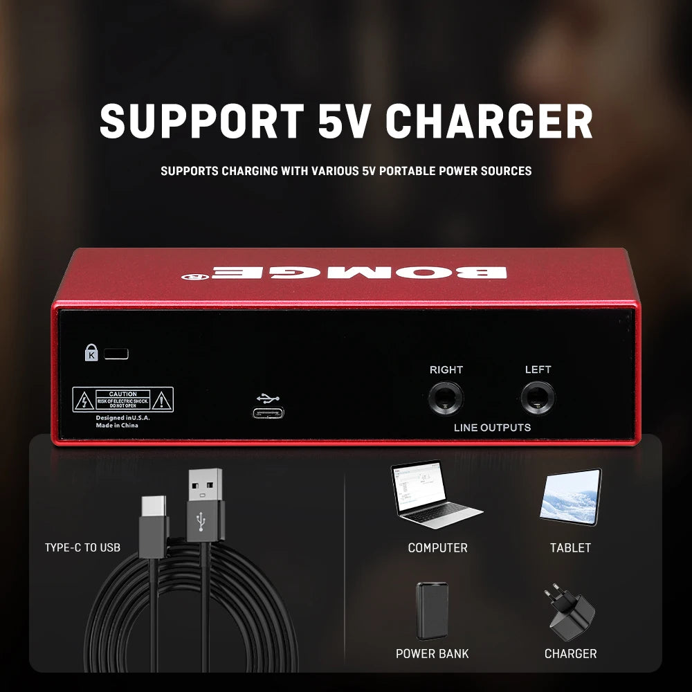 Interfaz de Audio BOMGE BMG-22R — 24-bit/192kHz con Phantom Power 48V
