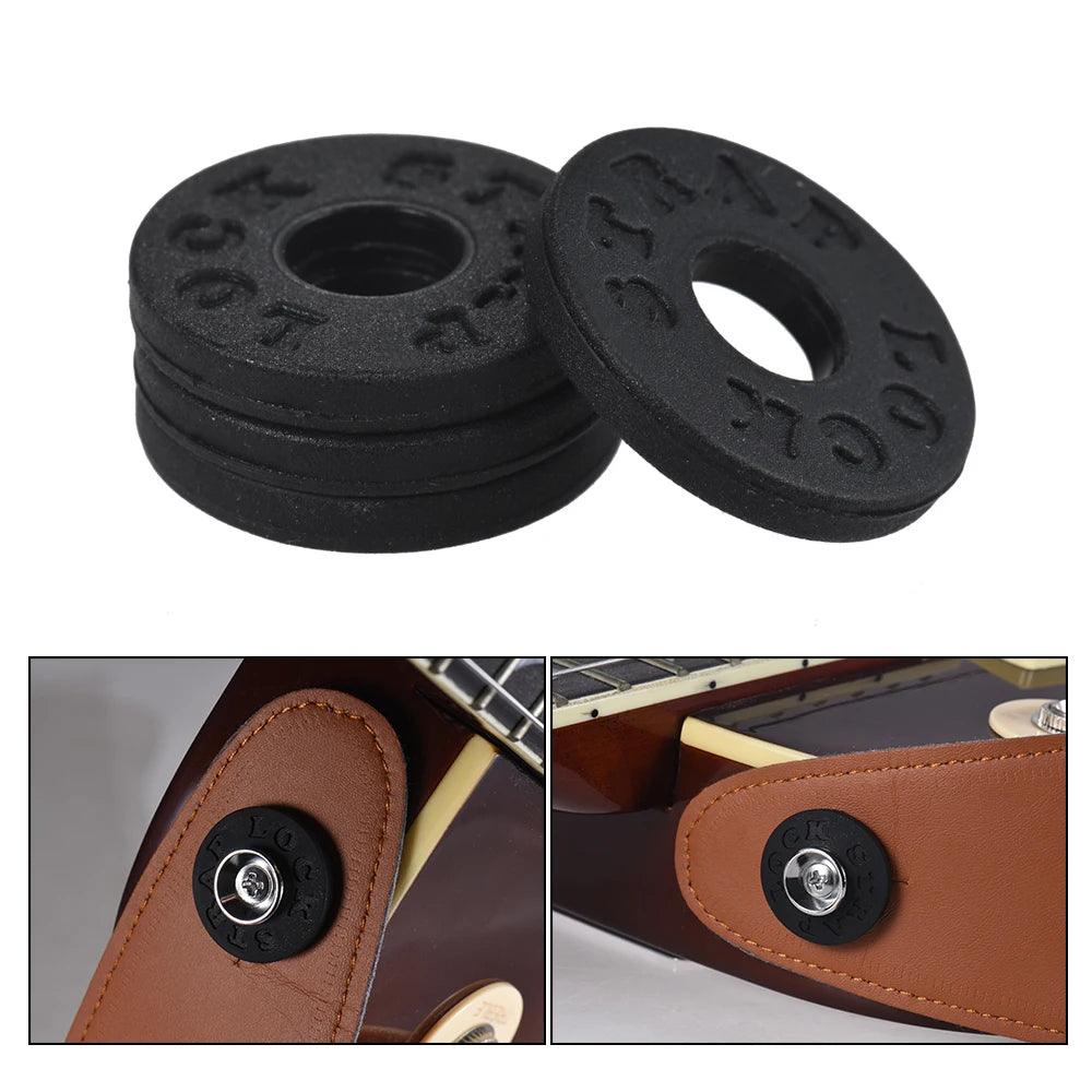 Seguros de Correa Goma – 4 Unidades | Strap Locks para Guitarra y Bajo