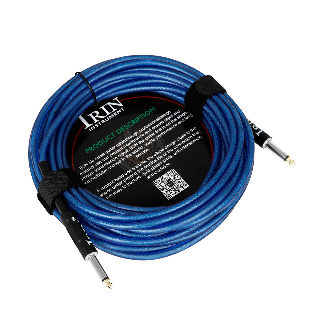 Cable de Guitarra IRIN Blindado 6.35mm – 3/6/10M Reducción de Ruido (GT-89)